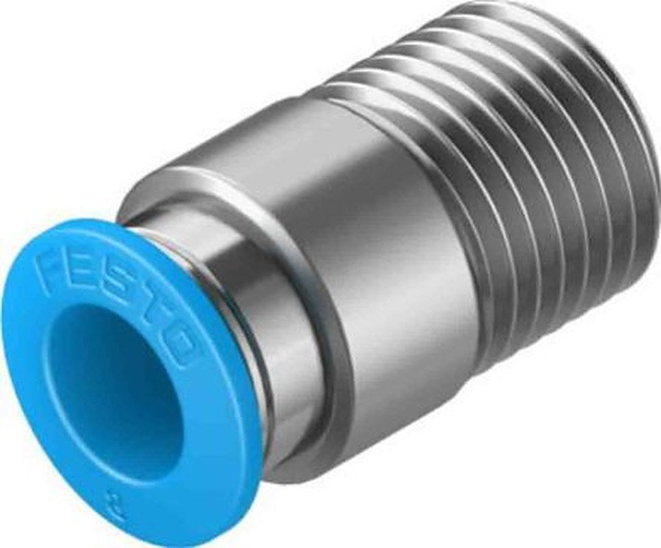 Festo QS Series, 133190 Pneumatic Fitting 8mm For Tubing Outside Diameter, Male, R 1/4 in, R