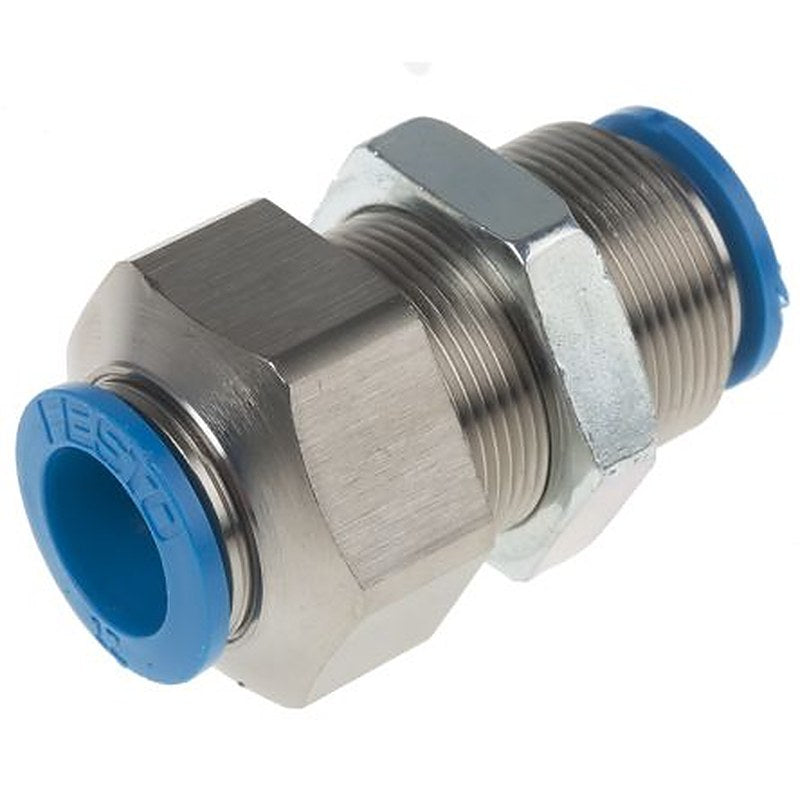 Festo QSS Series, 130644 Pneumatic Fitting, Nickel Plated Brass, Polybutylene Terephthalate, Nitrile Butadiene Rubber,