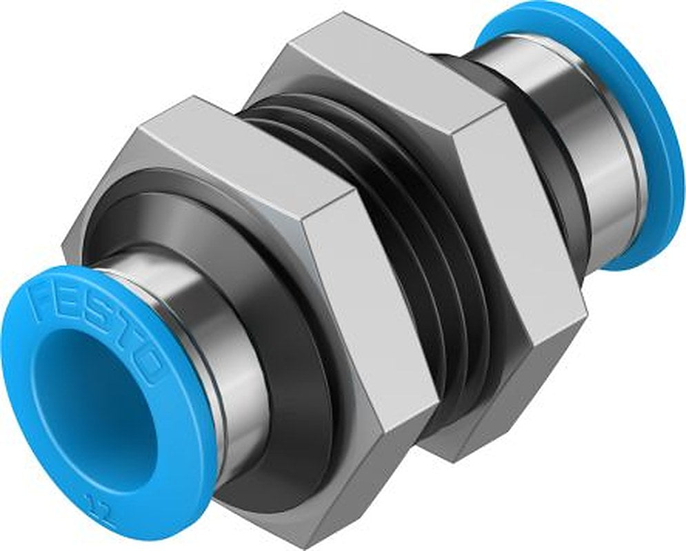 Festo QSS Series, 153161 Pneumatic Fitting, Polybutylene Terephthalate, Nickel Plated Brass, High Alloy Stainless Steel,