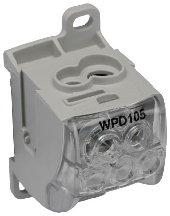 Weidmüller Distribution Block, 5 Way, 1kV ac/dc, 125A, Grey