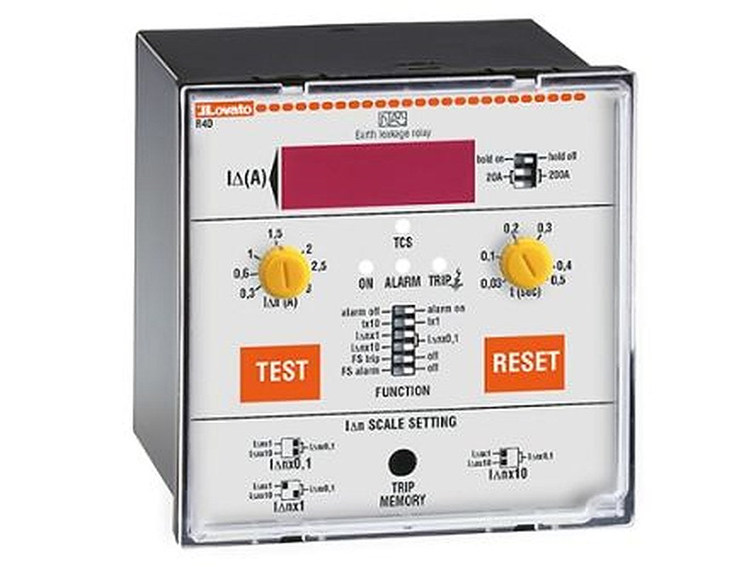 Lovato Earth Leakage Relay, 50 to 60 Hz Frequency, 0.03 to 30 A Leakage, 2 Output