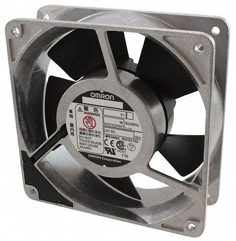 Omron R87F Series Axial Fan, 200V ac, 162 m³/h, 16 W, 105 mA Max, IPX7 119.5 mm, 119.5mm, 38 mm
