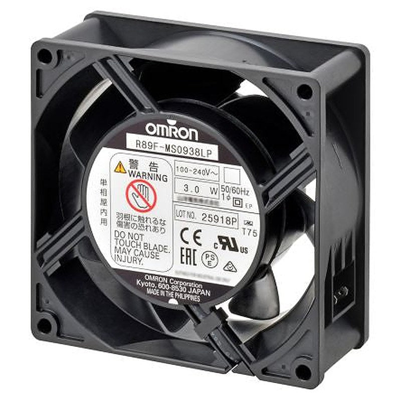 Omron R89F Series Axial Fan, 100V ac, 240 V ac, 1.5 m³/min, 4.5 W, 80 mA Max 38 mm, 92mm, 92 mm