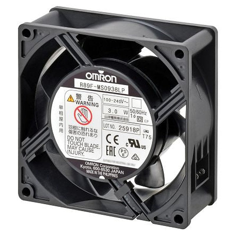 Omron R89F Series Axial Fan, 100V ac, 240 V ac, 1.18 m³/min, 3 W, 60 mA Max 38 mm, 92mm, 92 mm