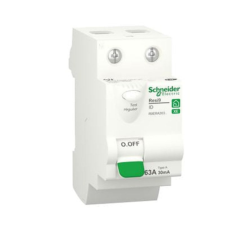 Schneider Electric Resi9 XE Series Residual Current Circuit Breaker, 63A, 2-Pole, 30 mA, Type A, 0.5 kA 230V ac