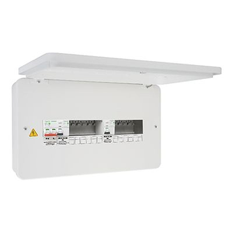 Schneider Electric 12 Configured for Split Load Metal Consumer Unit, 63A IP2X, IP3X R9H