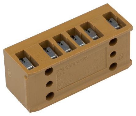 Weidmüller SAK Series Non-Fused Terminal Block, 6-Way, 12AWG, 22 AWG Wire, 32A Screw