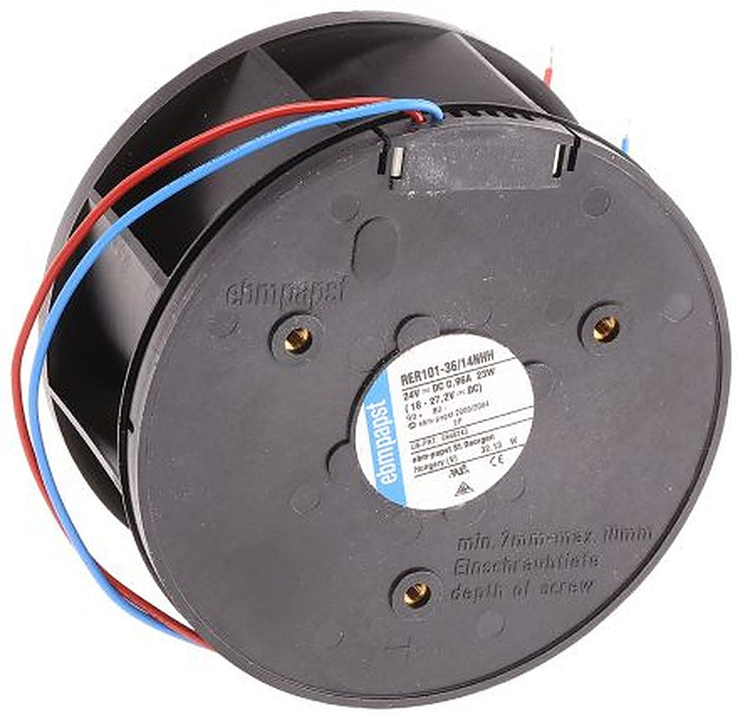 ebm-papst RER 101 N Series Centrifugal Centrifugal Fan, 24V dc, 190 m³/h, DC Operation 101 mm x 101mm x 51.7 mm