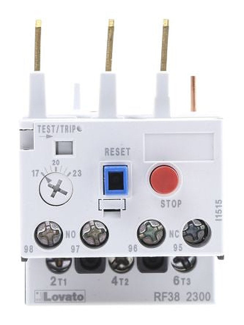 Lovato, RF38 Thermal Overload Relay NO/NC, 17A, 23 A F.L.C, 38A Contact Rating, 2.4 W, 690V ac 3P