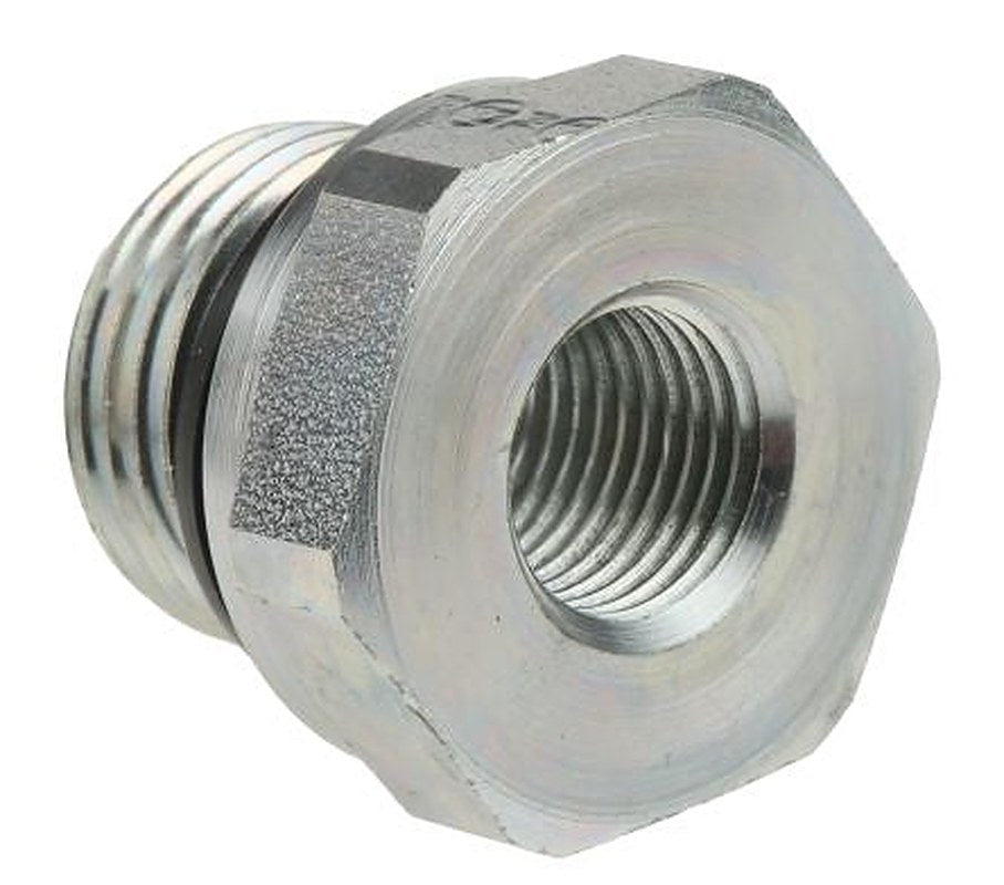 Parker RI1/2EDX1/4CF Hydraulic Straight Threaded Reducer Male G, Steel, 0.5 in Hose ID
