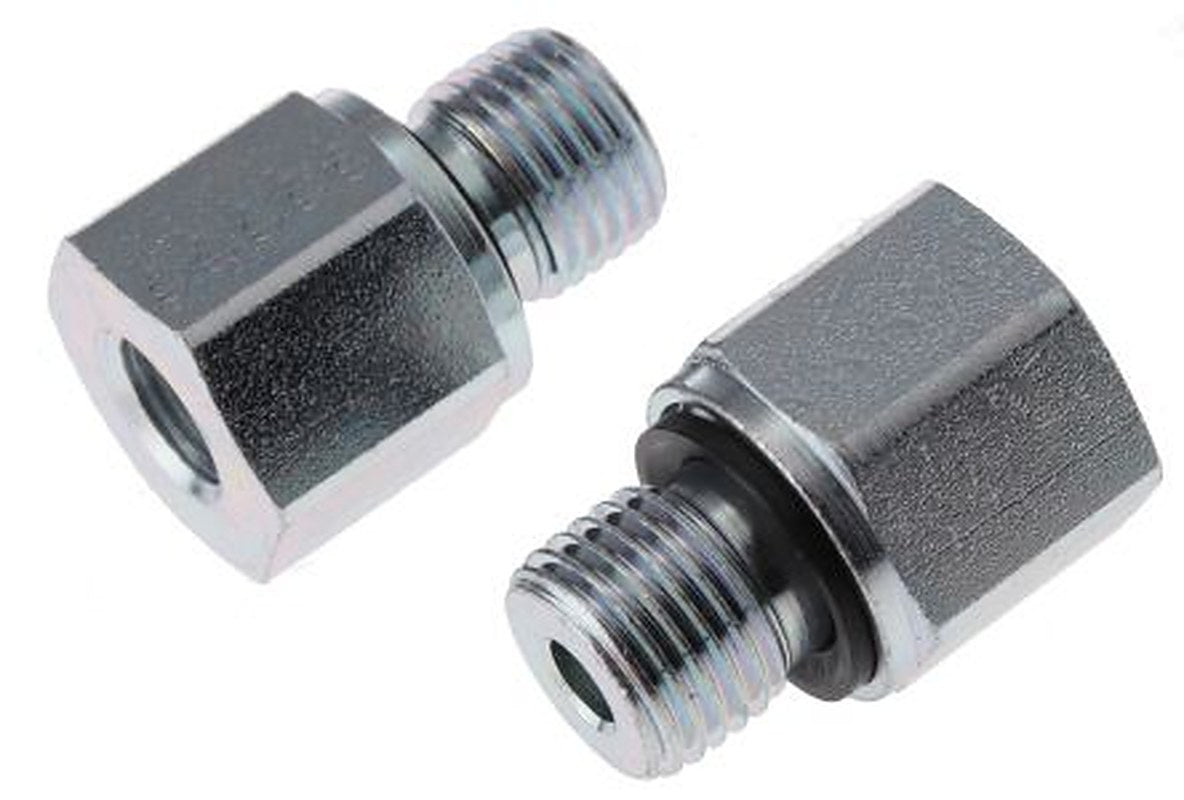 Parker RI1/4EDX1/8CF Hydraulic Straight Threaded Reducer Male G, Steel, 0.25 in Hose ID