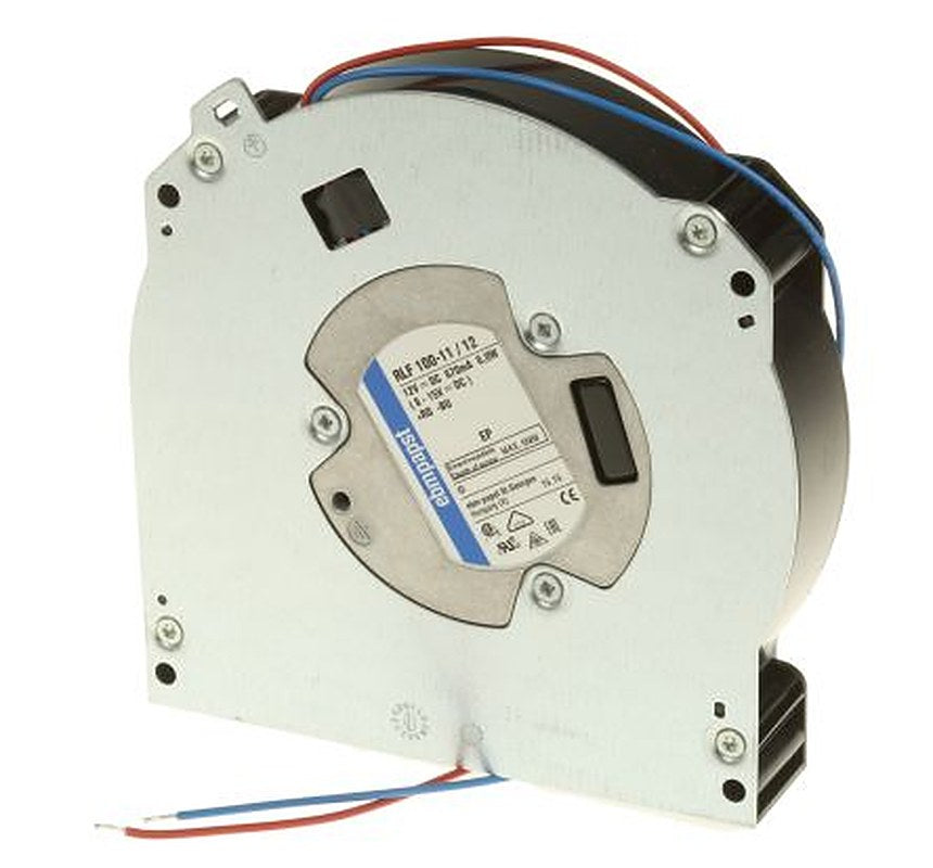 ebm-papst RLF 100 Series Centrifugal Centrifugal Fan, 12V dc, 64 m³/h, DC Operation 127 mm x 127mm x 25.4 mm