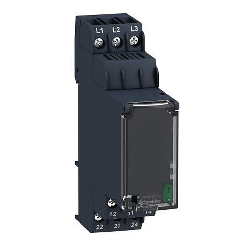 Schneider Electric Monitoring Relay, 3 Phase, 183/528 V ac Monitor Range, DPDT, DIN Rail, 208V ac, 480 V ac