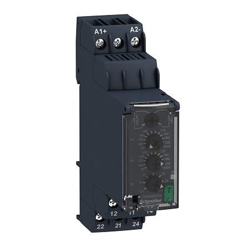 Schneider Electric Monitoring Relay, 1 Phase, DPDT, DIN Rail, 110V ac, 240 V ac