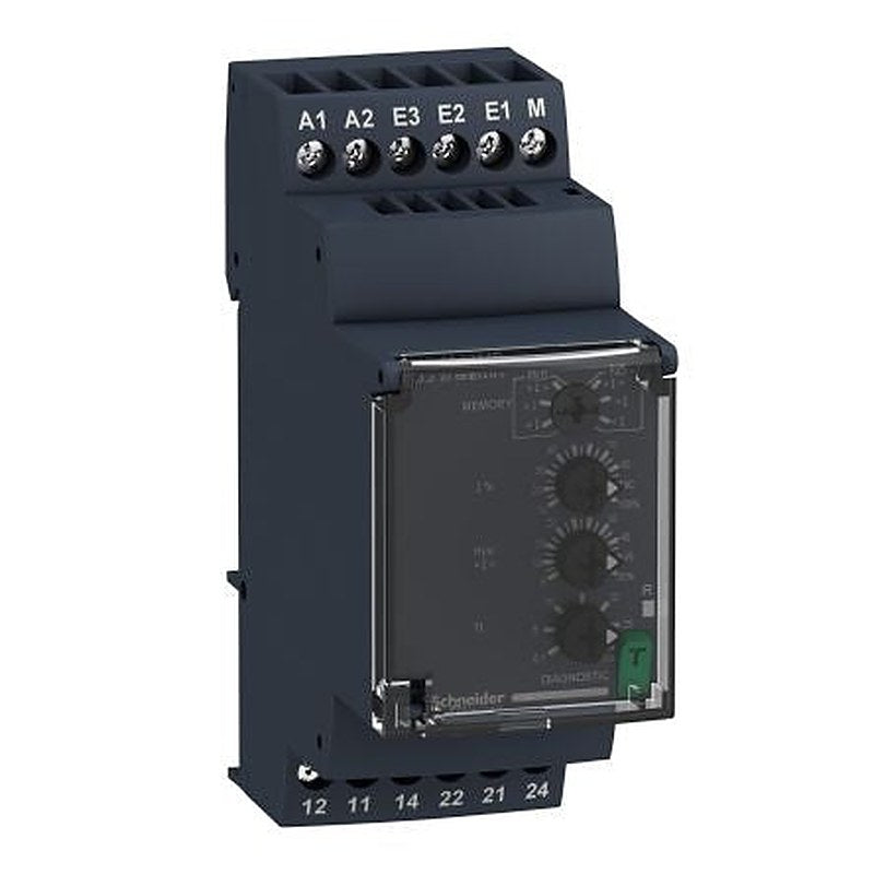 Schneider Electric Monitoring Relay, 1 Phase, DPDT, DIN Rail, 150mA to 15A, 24V ac, 240 V ac