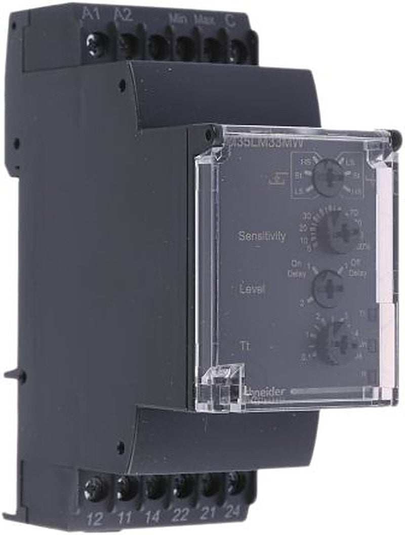 Schneider Electric Monitoring Relay, 1 Phase, DPDT, DIN Rail, 24V ac, 240 V ac
