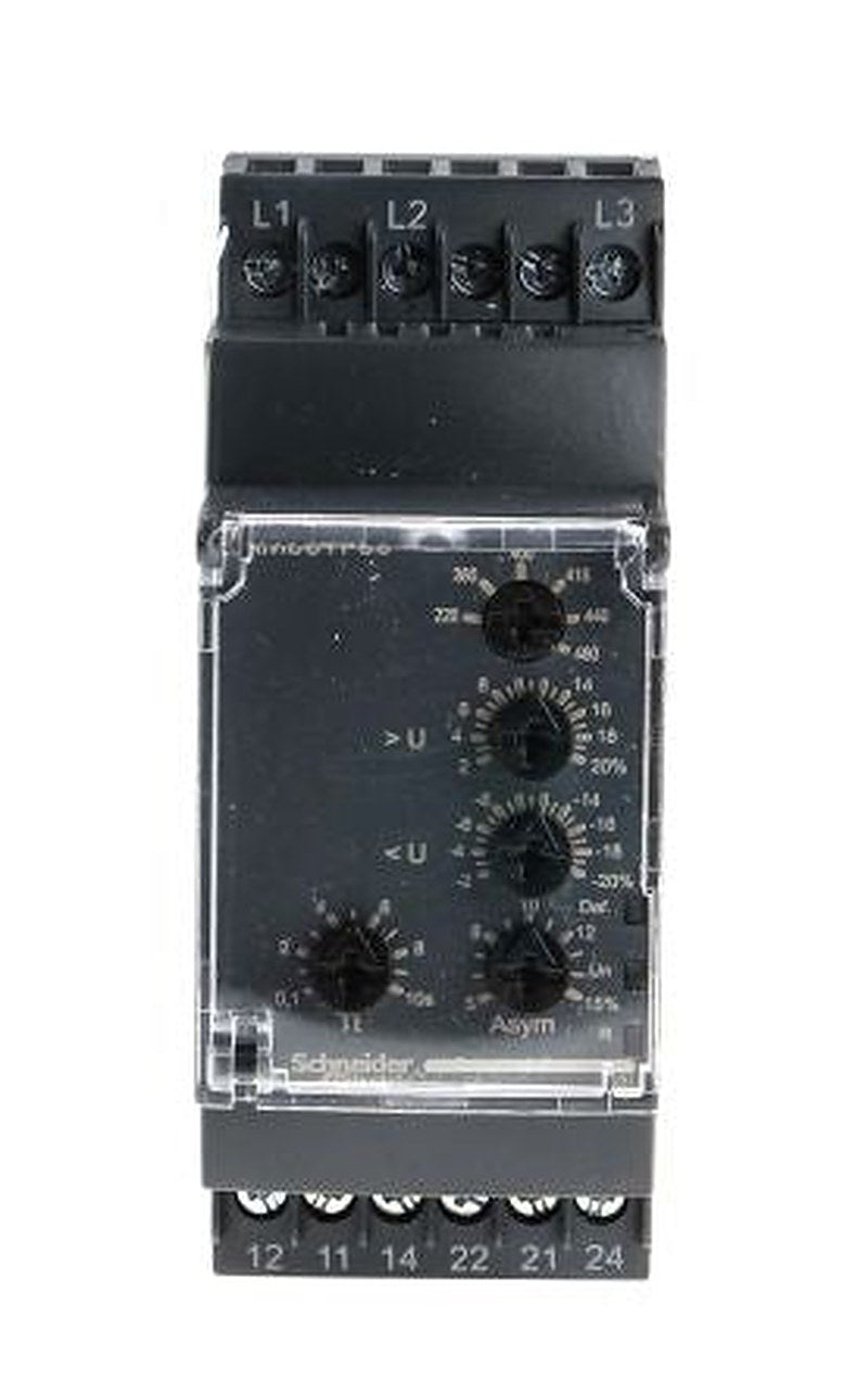 Schneider Electric Monitoring Relay, 3 Phase, DPDT, DIN Rail, 480V ac