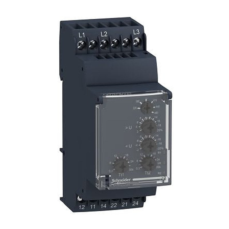 Schneider Electric Monitoring Relay, 3 Phase, DPDT, DIN Rail, 528V ac