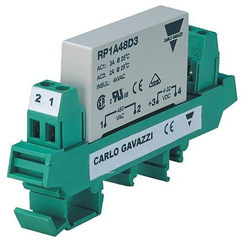 Carlo Gavazzi RP1 Series Solid State Relay, 3 A Load, DIN Rail Mount, 265 V ac Load, 34V dc Control