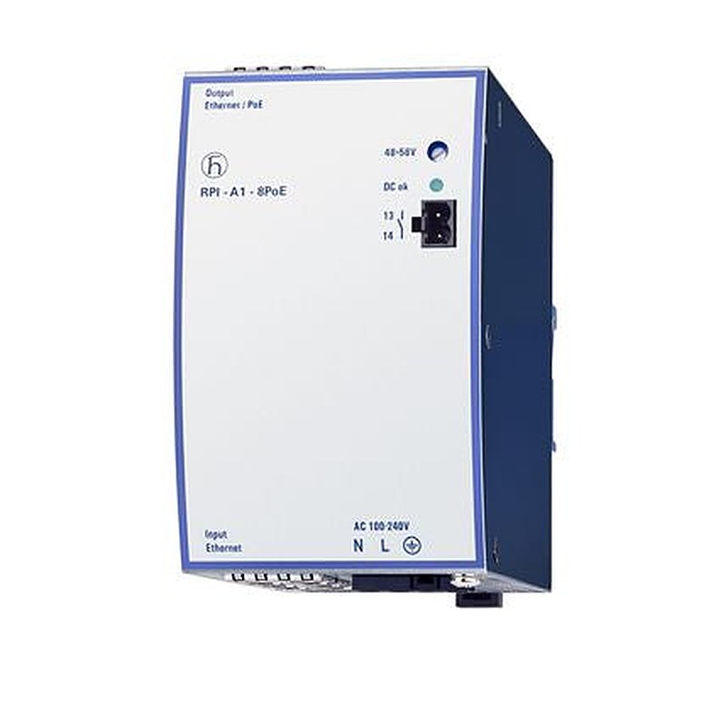 Hirschmann 8 Port PoE Injector, 100V ac, 249 V ac Input 280 W, 48V dc, 56 V dc Output, 6 A