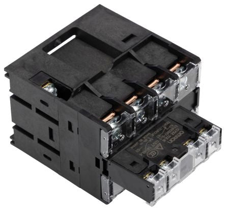 Omron Screw, DIN Track Power Relay, 12V dc Coil, 40A Switching Current, 4PST-NO