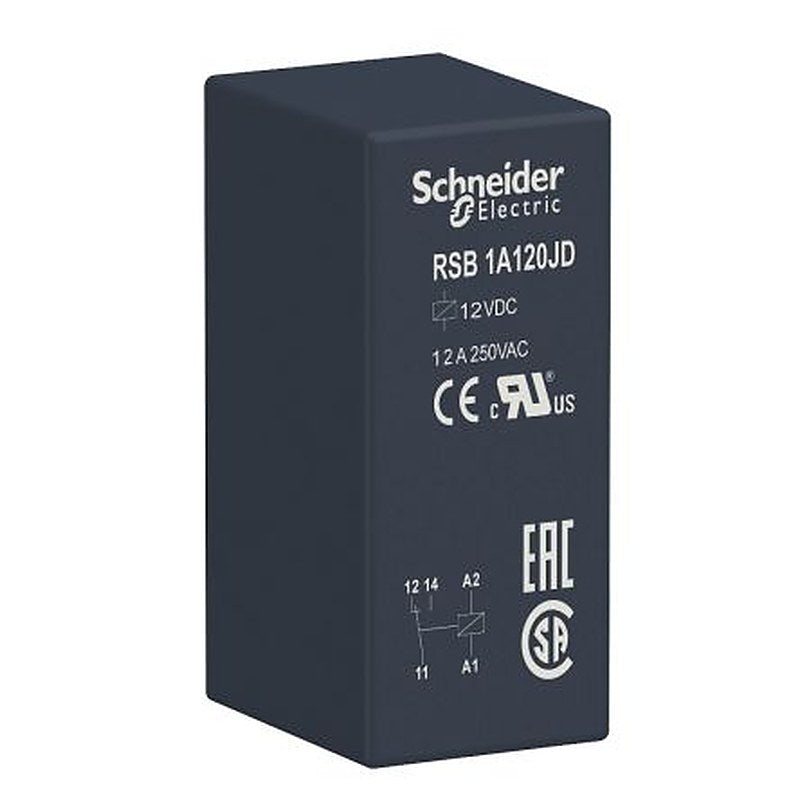 Schneider Electric Harmony Relay RSB Series 12V dc Interface Relay Module 12A