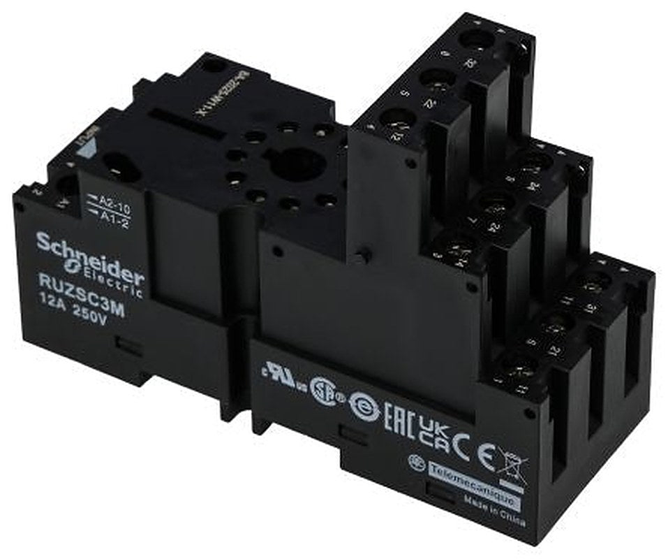 Schneider Electric RUZ 11 Way 250V DIN Rail Relay Socket, for use with Plug In Relay RUM (3CO)