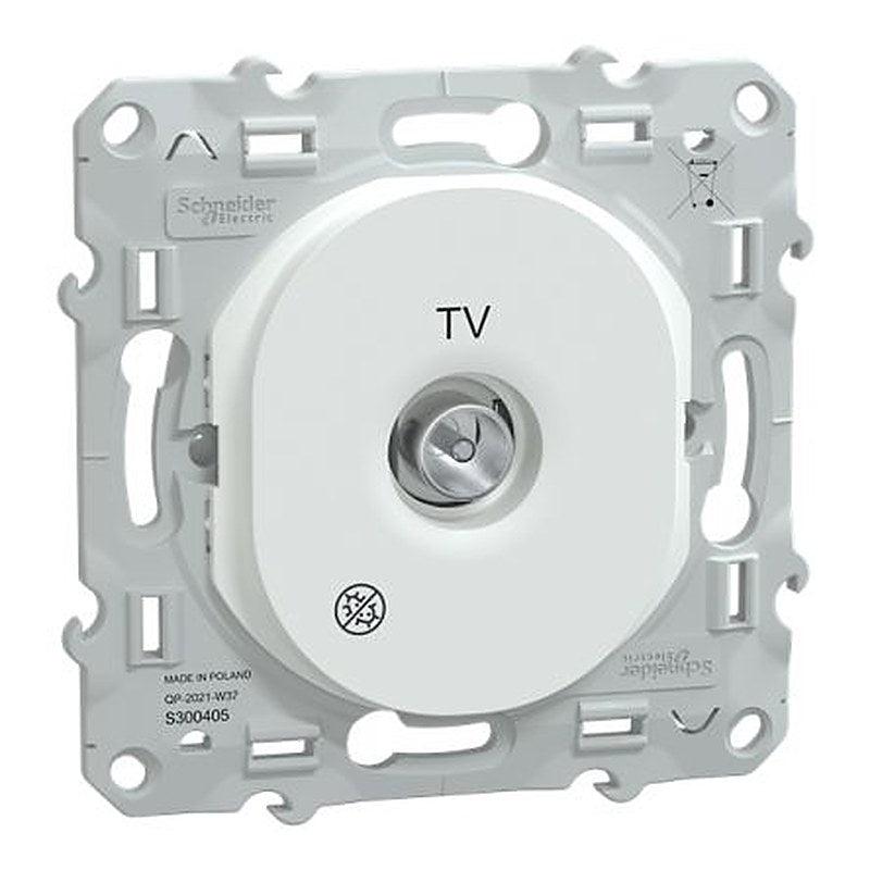 Schneider Electric Male IEC 9.52 mm White Male 1 Outlet Socket, Flush
