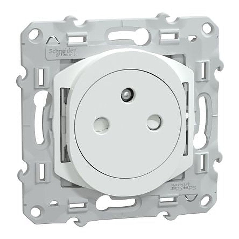 Schneider Electric Ovalis White 1 Gang Plug Socket, 16A Indoor, French 2P