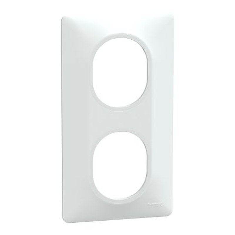 Schneider Electric White, 2 Gang, Ovalis