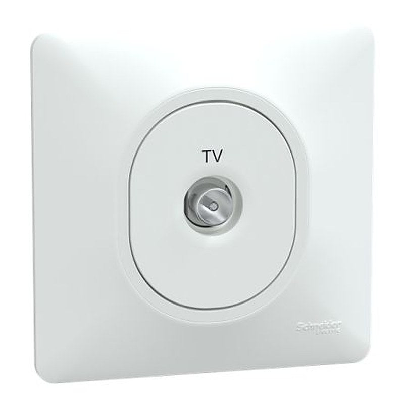 Schneider Electric White Female Socket, Flush