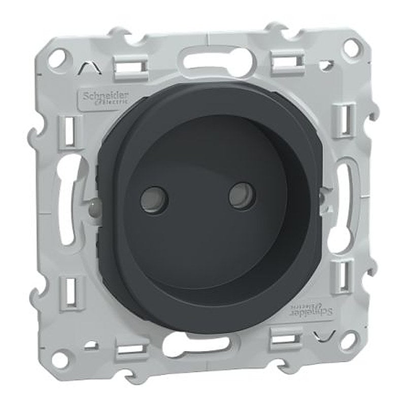 Schneider Electric White Male 1 Outlet Socket, Flush