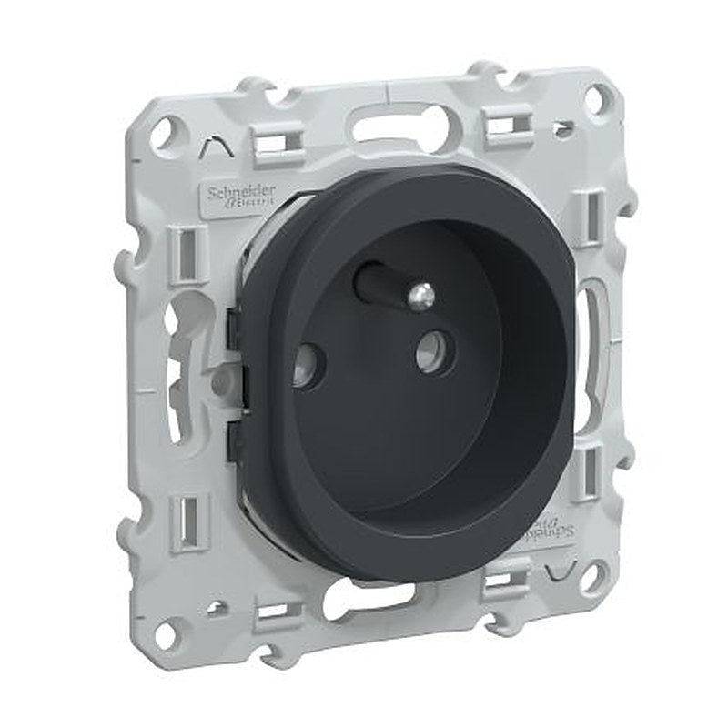Schneider Electric, Ovalis IP21D Anthracite Light Switch, 2P+PE, Rated At 16A, 250V