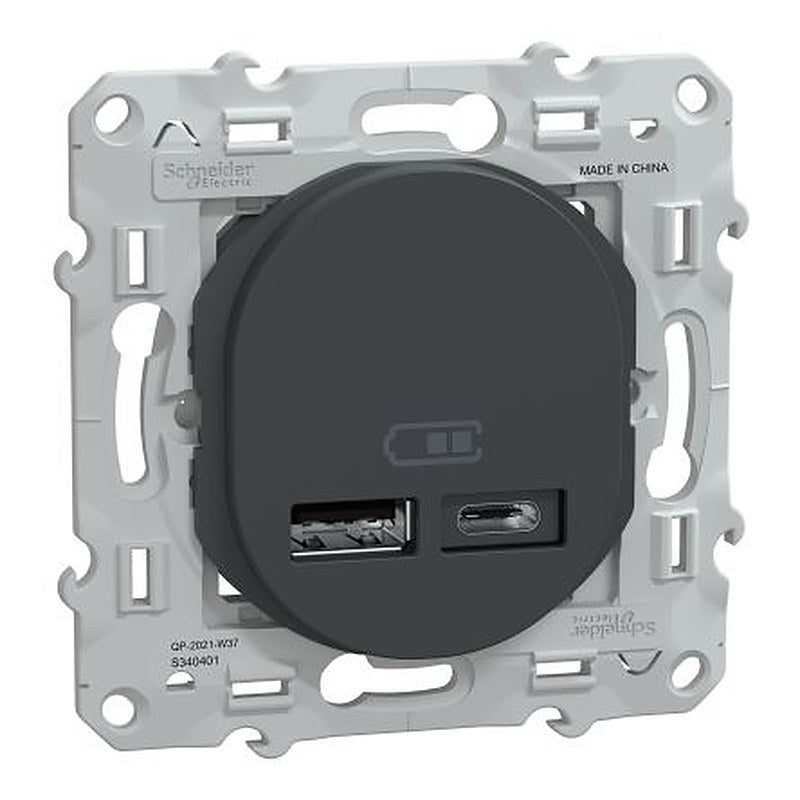 Schneider Electric Anthracite, 1 Gang, Ovalis
