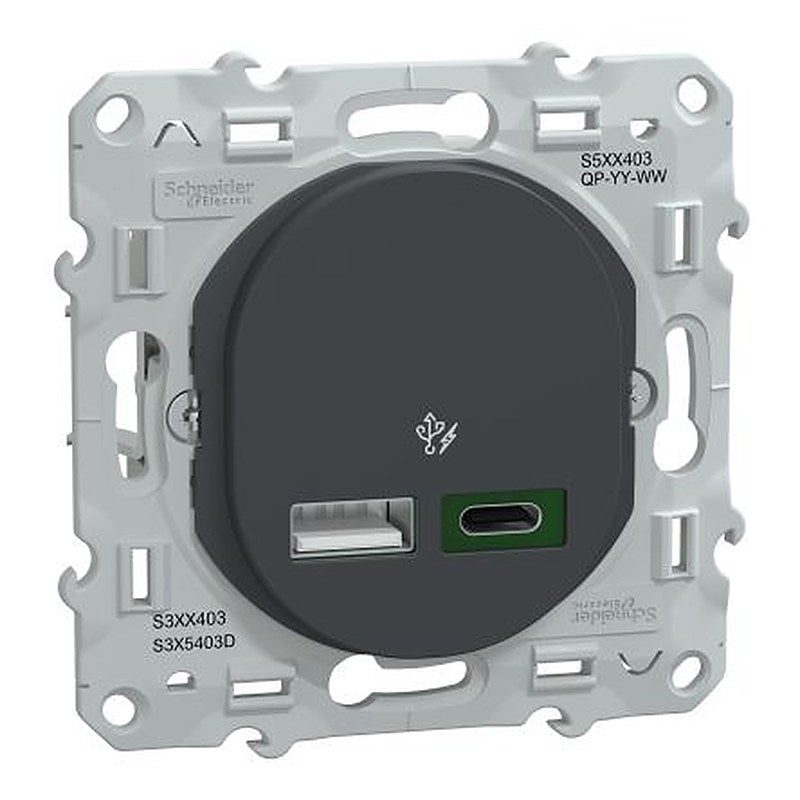 Schneider Electric Anthracite, 1 Gang, Ovalis