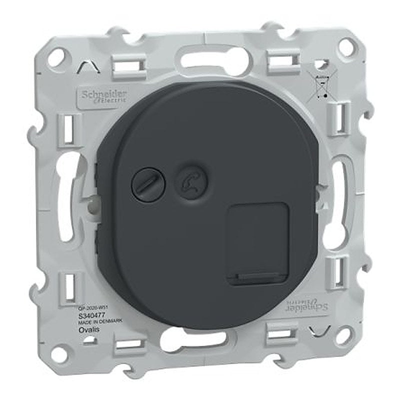 Schneider Electric Ovalis C Series RJ45 Socket Female, Flush, Cat6a STP Shield Straight 1 Port 8 Way