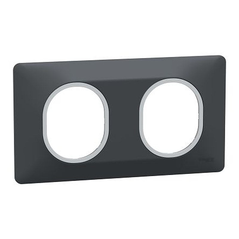 Schneider Electric Anthracite 2 Gang Light Switch Cover