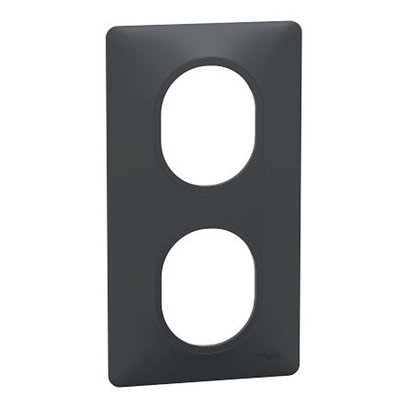 Schneider Electric Anthracite, 2 Gang, Ovalis