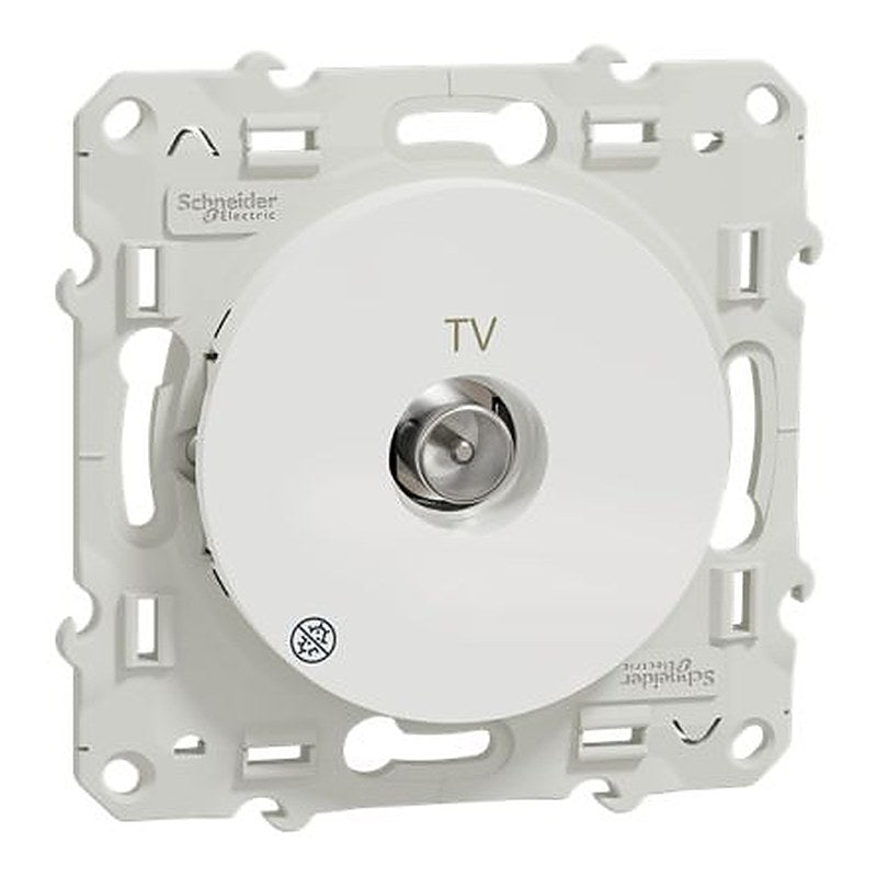 Schneider Electric Male IEC 9.52 mm White Male 1 Outlet Socket, Flush
