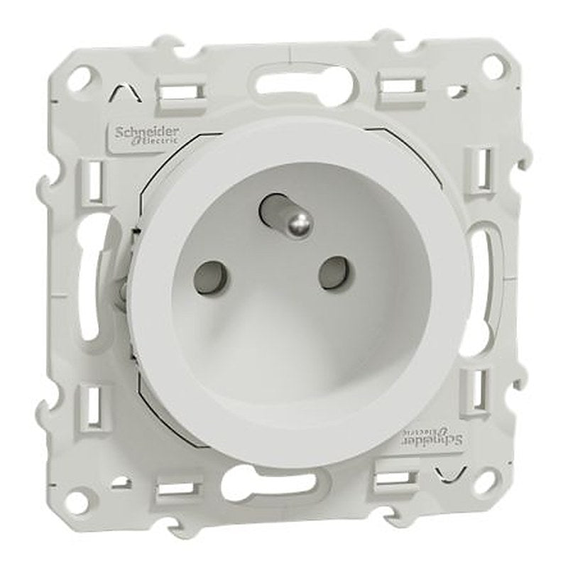 Schneider Electric Odace 2011 White Plug Socket, 16A, French 2P