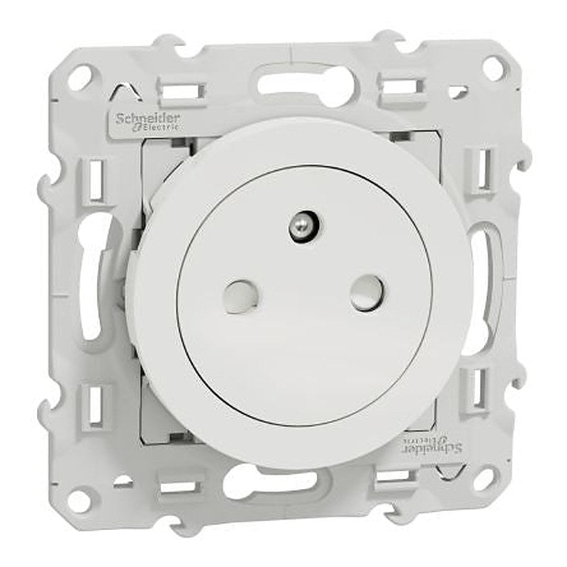 Schneider Electric Odace 2011 White 1 Gang Plug Socket, 16A Indoor, Type E