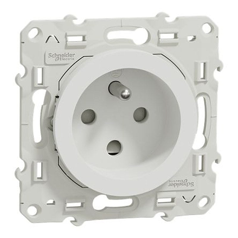Schneider Electric Odace 2011 White Plug Socket, 16A, French 2P