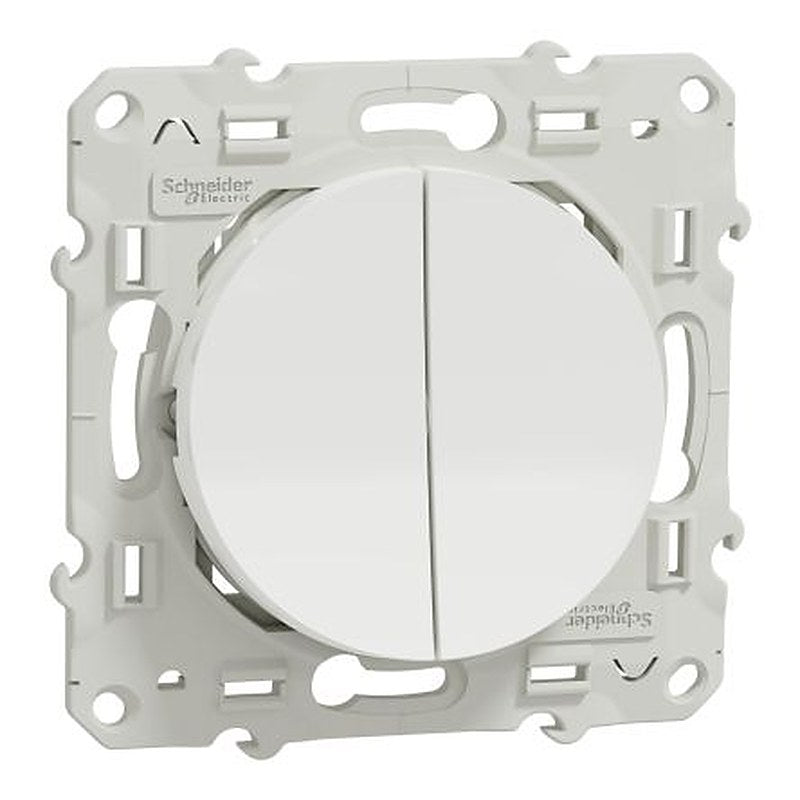 Schneider Electric Odace Series Push Button Switch, 2 Step, Flush, 22 mm Cutout, SPDT, IP21D 250 V ac