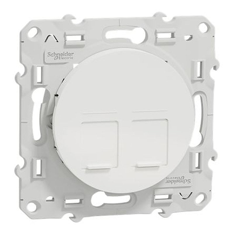 Schneider Electric RJ45 White Male 2 Outlet Socket, Flush