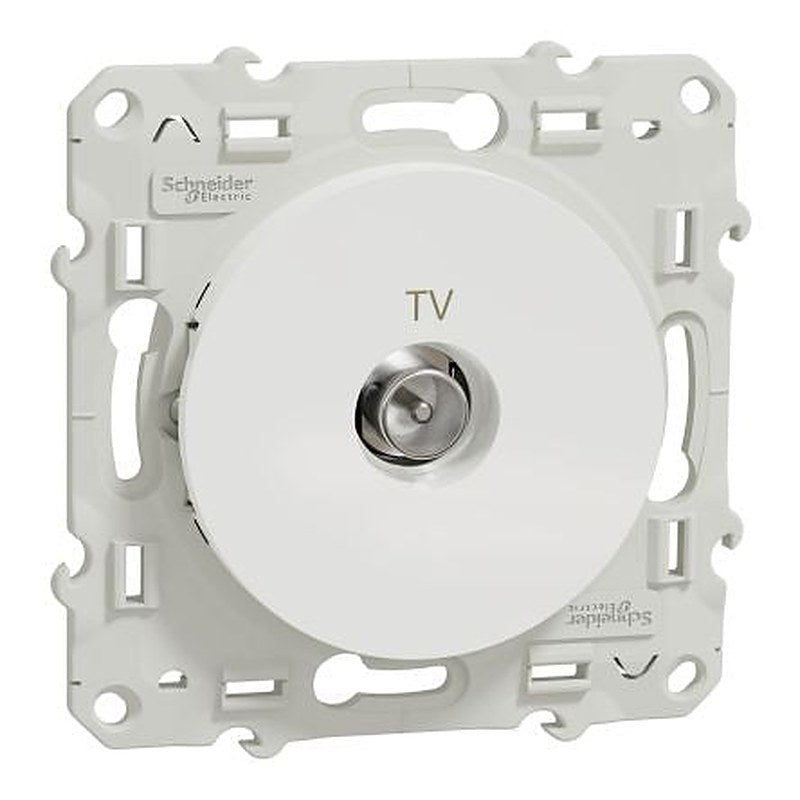 Schneider Electric IEC Plug White Male 1 Outlet Socket, Flush