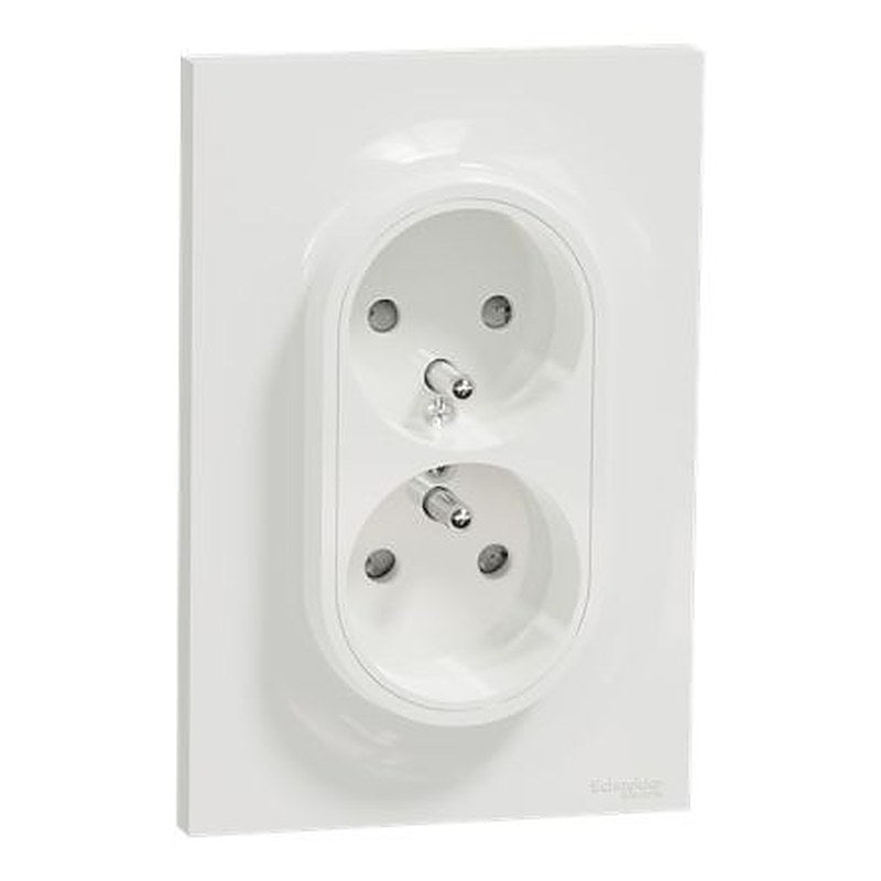 Schneider Electric Odace 2011 White Plug Socket, 16A, French 2P