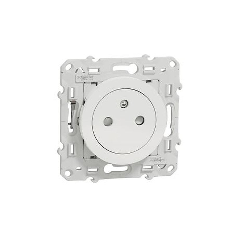 Schneider Electric, Odace 2011 IP21D White Light Switch, 2P+PE, Rated At 16A, 250V