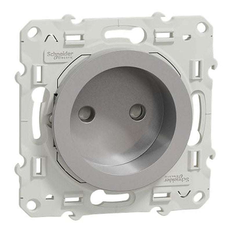 Schneider Electric Odace 2011 White, Grey Plug Socket, 16A, Universal
