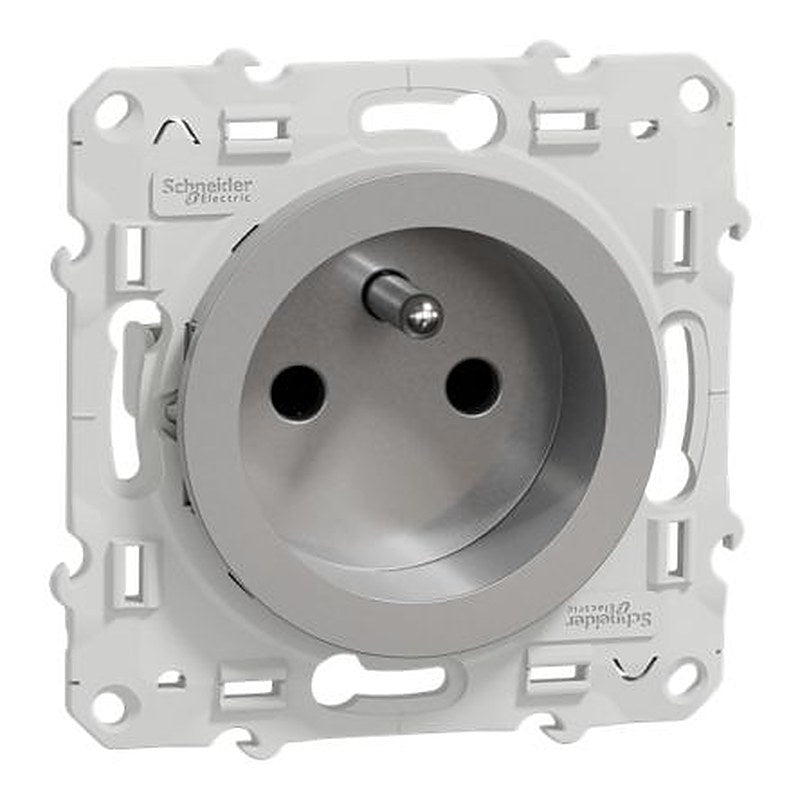Schneider Electric Odace 2011 Grey, White Plug Socket, 16A