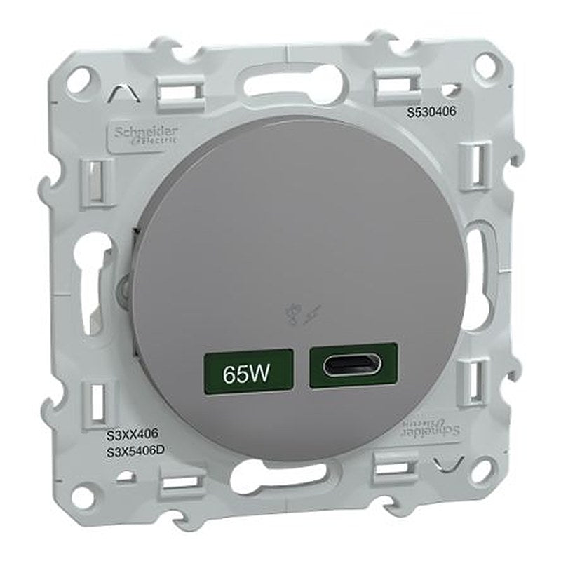 Schneider Electric Straight, Flush Female- 1 Port Type USB Type C IP20 USB Connector USB Type C